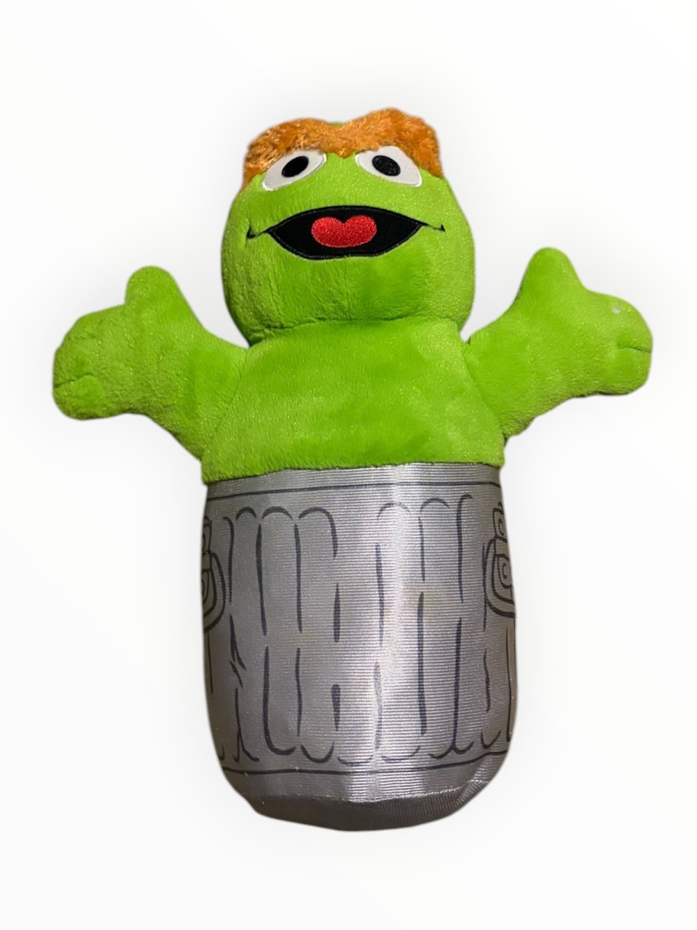 Just Play Oscar the Grouch Sesame Street Plush in Trash Can Green Stuffed 13 in